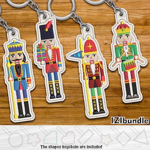 Nutcrackers Eyelet Keychain Key Fob Tab - Designs for Embroidery Machine Instant Download digital files 4x4 hoop ITH 14xx