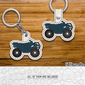 ATV-borduurwerk sleutelhangerontwerp, kliksluiting en oogje sleutelhangerlipje (digitale download) ITH