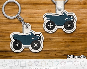 ATV Stickerei Schlüsselanhänger Design, Snap & Öse Key Fob Tab (Digitaler Download) ITH