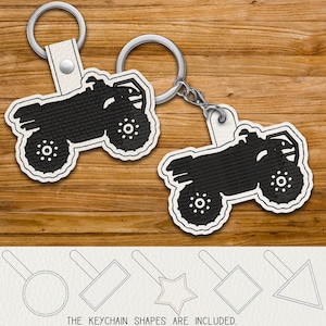 Keychain ATV Key Fob Tab - Designs for Embroidery Machine Instant Download digital files keyfob Eyelet snap 4x4 hoop ITH 34xx