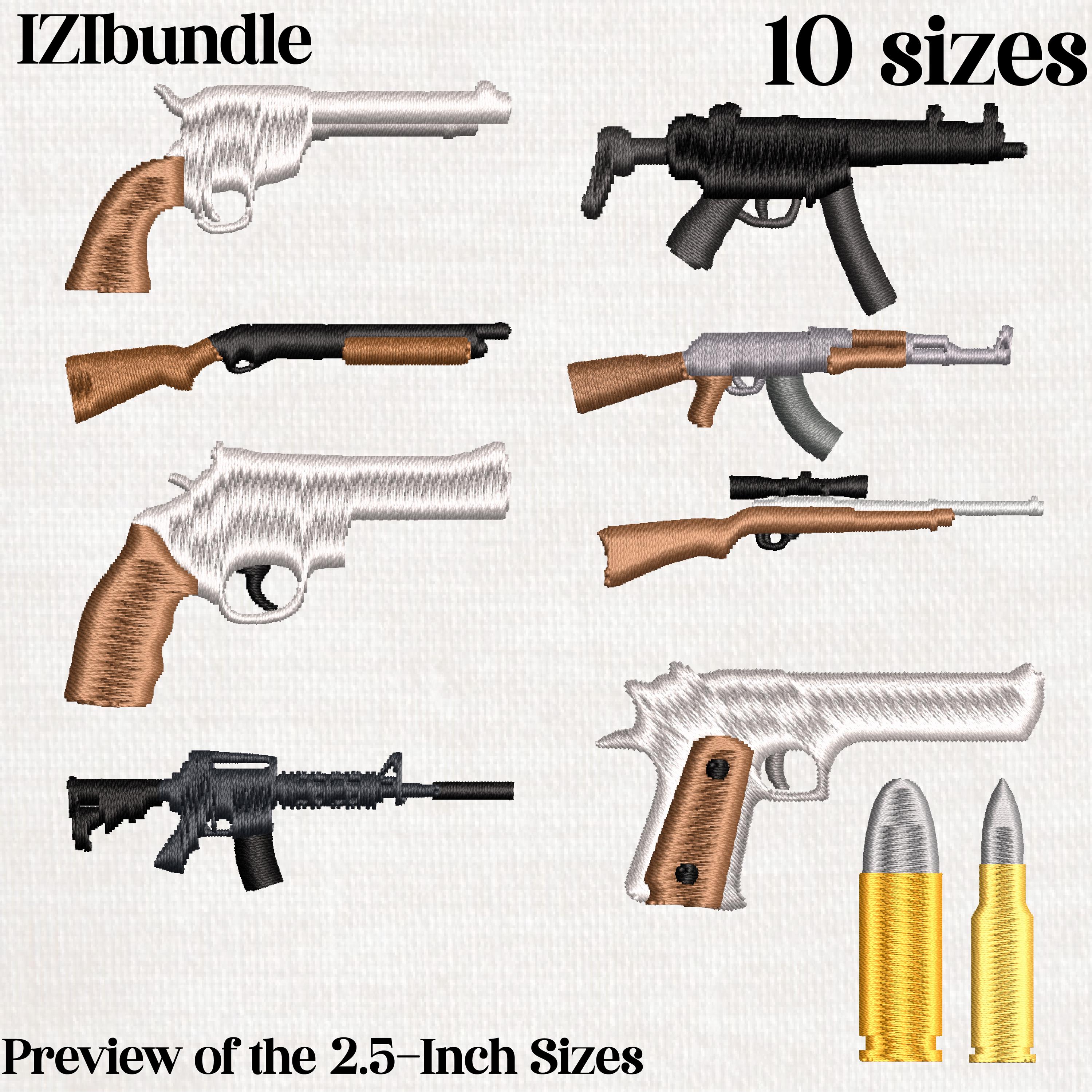 Embroidery Rifles Gun Embroidery Designs: Pistol, Rifle, Revolver (DST, PES, EXP +) - Etsy