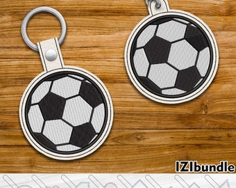 Soccer Ball Keychain Key Fob Tab - Designs for Embroidery Machine Instant Download digital files Eyelet snap 4x4 hoop ITH 55xx