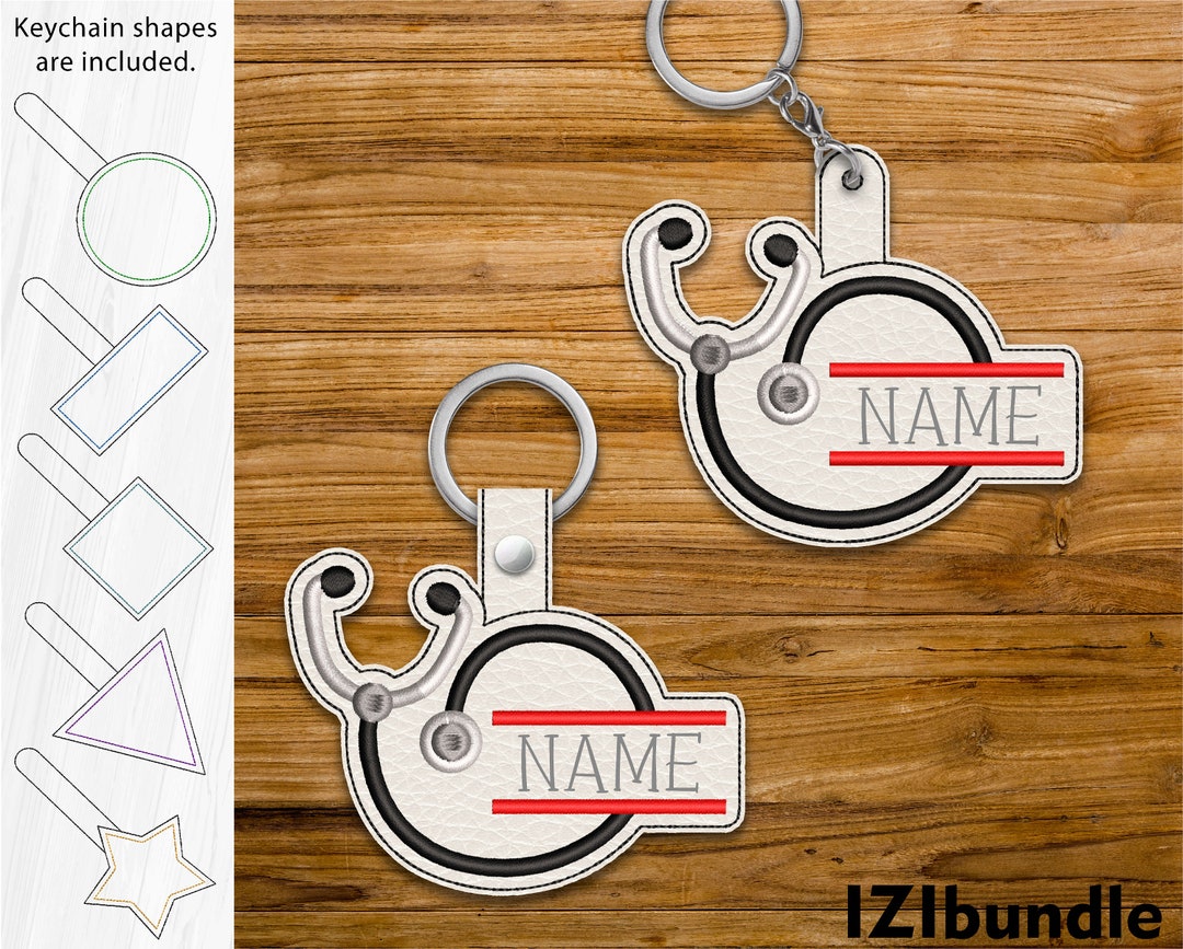 Split Stethoscope Keychain Snap Eyelet Key Fob Tab Designs for