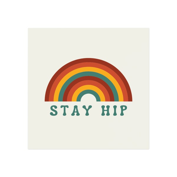 Stay Hip Square Magnet Cute little 70s inspired fridge magnet