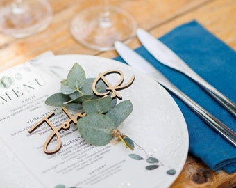 Wedding place card, Personalized wedding place table cards Laser Cut Names Place Setting Wedding Name Cards Place Names Table Decor