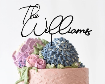 Black Personalized  cake topper,Wedding Cake Topper, Anniversary Cake topper , Custom cake topper , Last name cake topper ,Wedding cake