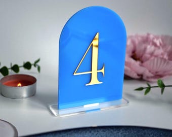Table numbers  Acrylic Blue wedding table numbers  Custom Table Numbers Mirror Gold Table numbers  Table numbers wedding  Wedding number