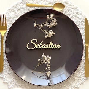 Noms de lieux, cartes de visite de mariage, décoration de table de mariage, mariage, lieu de marque, cartes de lieu de mariage, décorations de mariage, noms découpés au laser