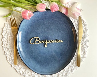 Noms de table de mariage, marque-places, noms en bois découpés au laser, noms de lieux pour mariage, marque-places pour prénom, noms de couverts, marque-places pour mariage