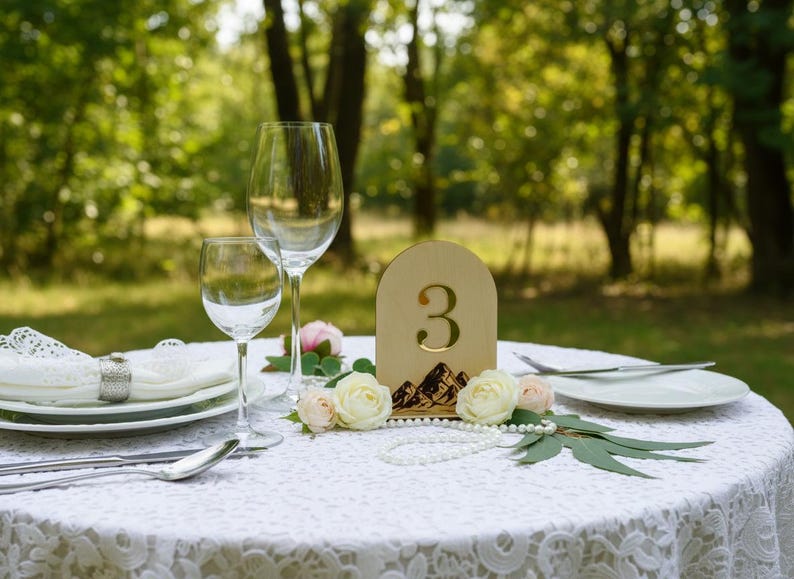 Mountain Wedding Table Numbers, Rustic Wooden Wedding Reception Decor, Adventure Wedding Table Signs, Personalized Table Numbers