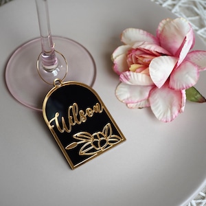 Wedding charm table name tags place card Personalize wine charm Custom wine charm, Wedding wine charms, Gold wine charms, Wine glass charms