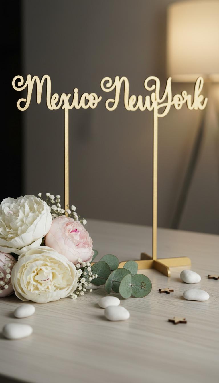 Wedding Table Names Custom | Laser Cut Wooden Table Signs | City Name ...