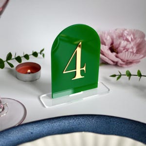 Table numbers  Acrylic Green wedding table numbers  Mirror Gold Table numbers  Table numbers wedding  Wedding number Custom Table Numbers