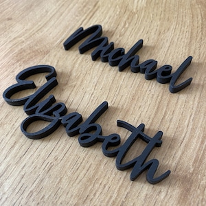 Cartões de mesa personalizados para casamento, cartões de lugar para casamento, nomes de madeira, corte a laser personalizado, placas com nomes personalizados