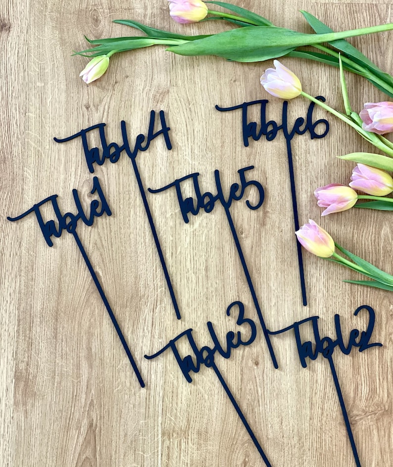 Wedding Table Numbers, Custom Table Names, Laser Cut Wooden Signs ...