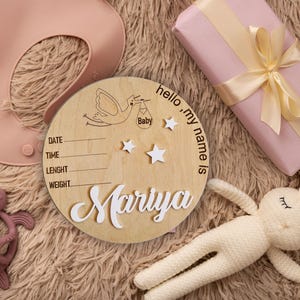 Baby Name Sign, Birth Stats Sign, Baby Name Announcement, Keepsake, Hospital Name Sign, Newborn Name Wood Sign, Baby Shower Gift for Newborn