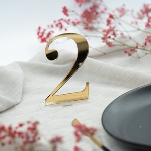 Acrylic table numbers, Gold wedding table numbers  , Mirror Gold Table numbers , Table numbers wedding , Wedding number Custom Table Numbers