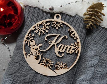 Custom CHRISTMAS tree baubles : CHRISTMAS custom gift tags with name , personalized laser cut names Christmas tree decor bauble personalized