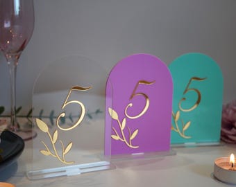 Gold Mirror Acrylic Table Numbers, Wedding Table Numbers, Luxury Wedding Decor, Laser Cut Table Signs, Elegant Reception Table Decor