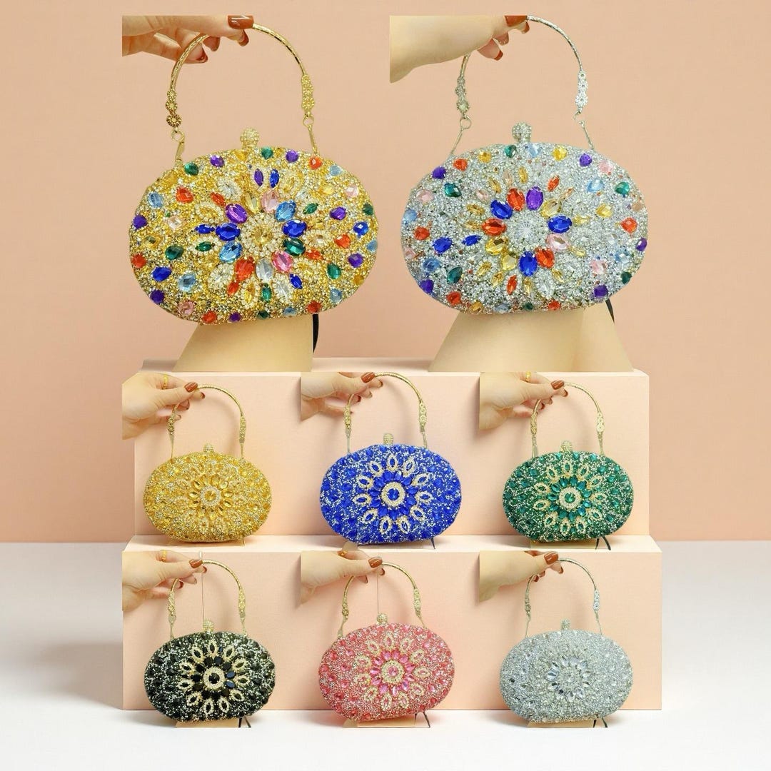Luxury Rhinestone Evening Bag, Elegant Socialite Clutch for Party ...