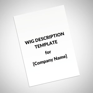 Wig description template (Editable File)