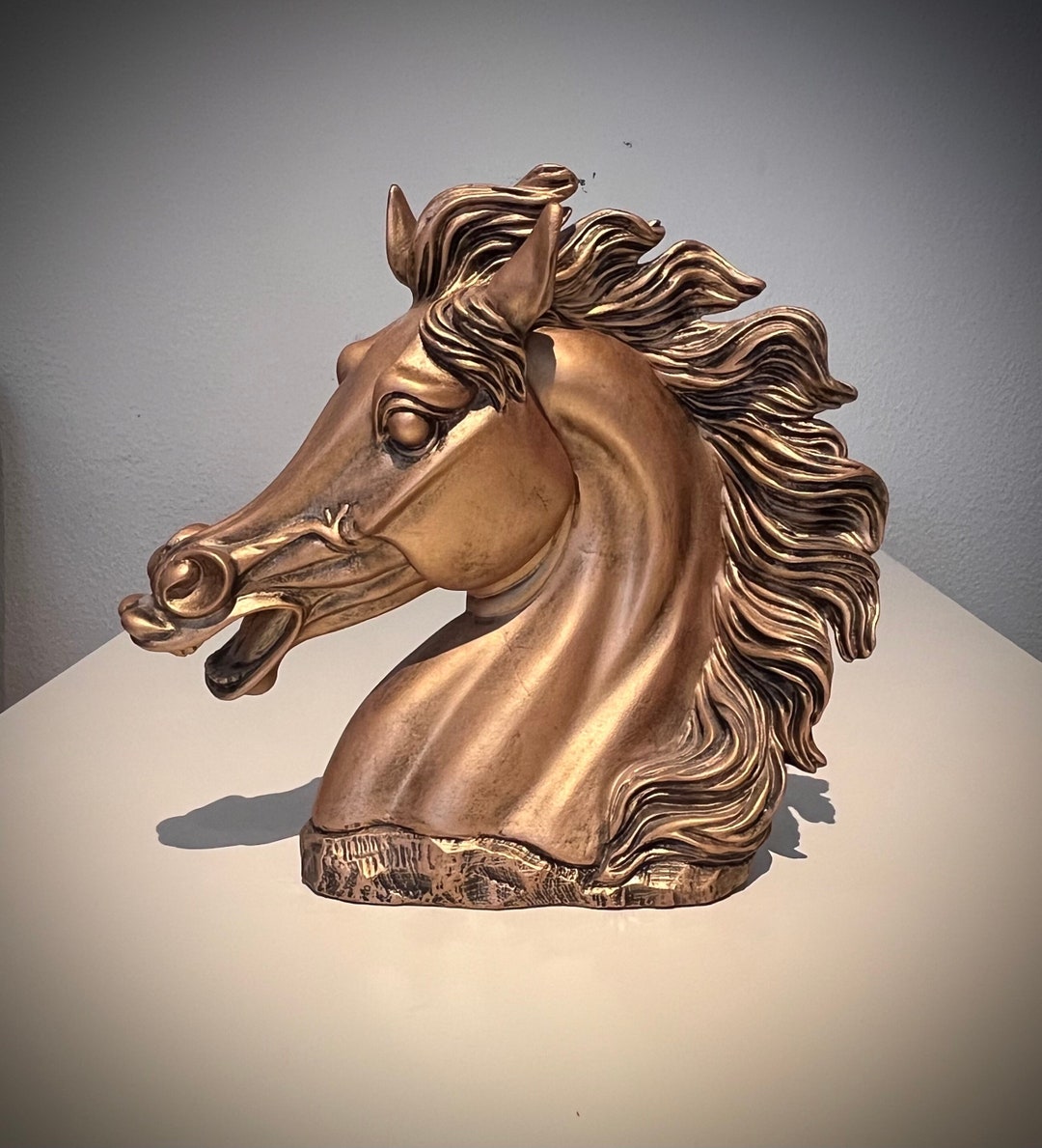 UNIQUE Horse Head Sculpture Made of Solid Brass Etsy