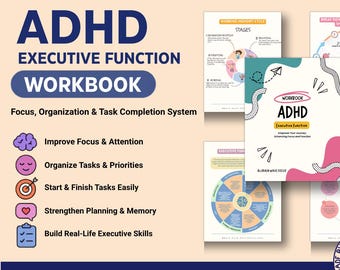 Werkboek executieve functies voor ADHD | Systeem voor focus, organisatie en taakvoltooiing