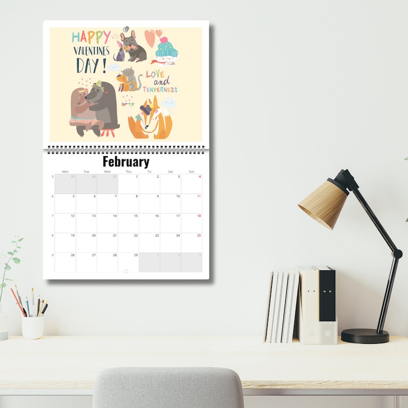 2024 Calendar wall Calendar 2024 cartoon Family Illustrated Etsy