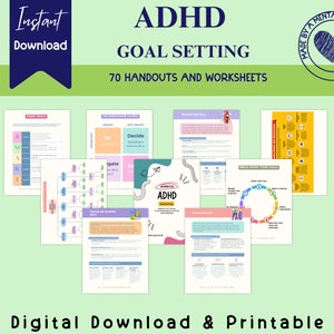 ADHD-werkboek over doelen stellen voor tieners Geestelijke gezondheid, persoonlijke ontwikkeling, productiviteit, groeimindset, motivatie, positieve geestelijke gezondheid