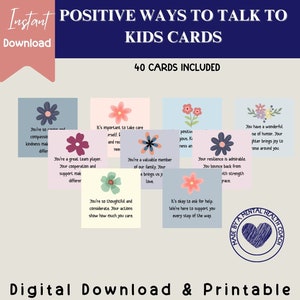 Cartões de maneiras positivas de conversar com seus filhos, Flashcards de atenção plena para gerenciamento de comportamento, decoração de escritório de terapia, recursos para pais