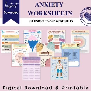 Anxiety worksheet Journal, Therapy worksheet, School Counselors & Therapist Tool Kit, DBT, CBT, SEL, Mental Health Plan