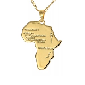 African Map Necklace