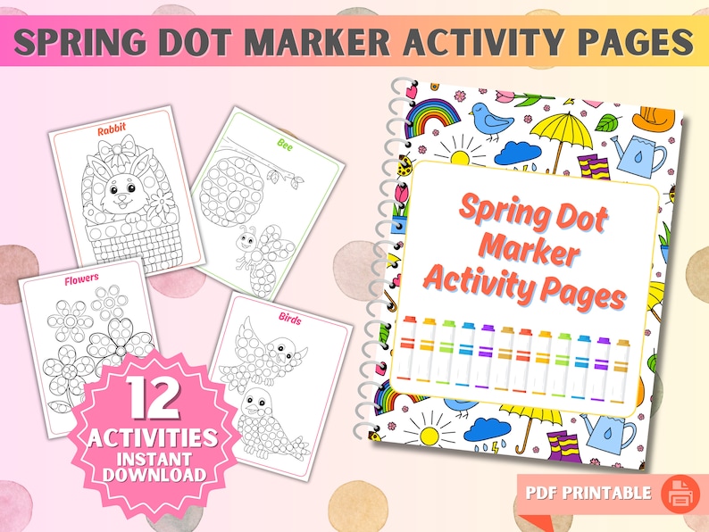 Kids' Spring Dot Marker Printable: Fun PDF Activities With Rabbits ...