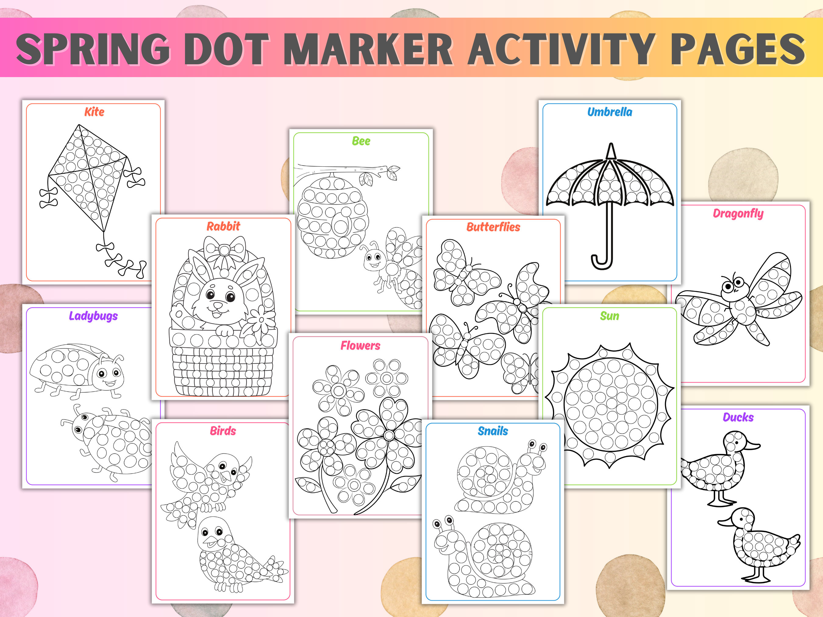 Kids' Spring Dot Marker Printable: Fun PDF Activities With Rabbits ...