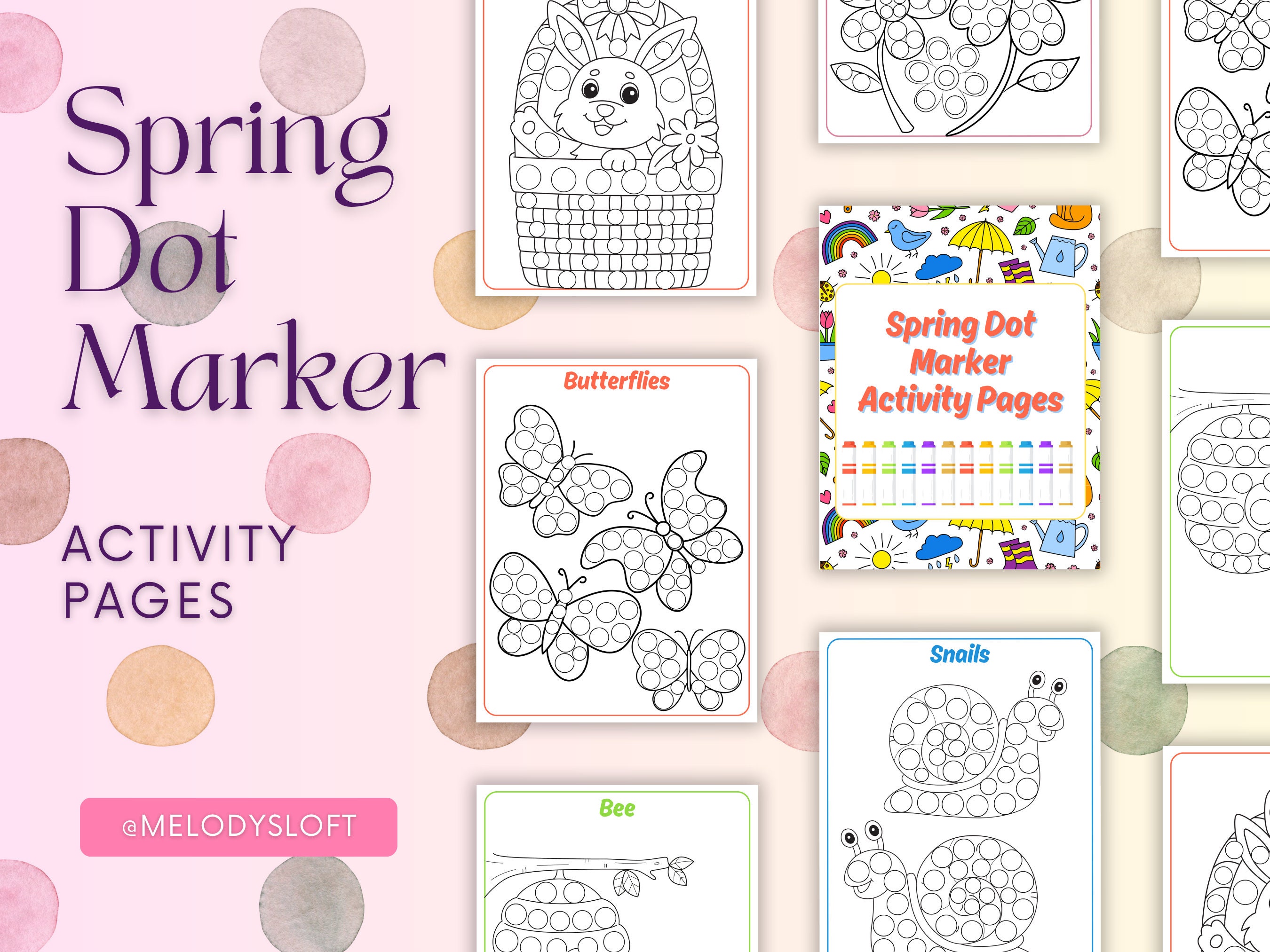 Kids' Spring Dot Marker Printable: Fun PDF Activities With Rabbits ...