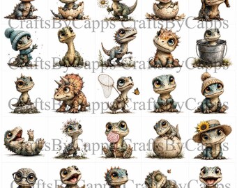 Baby dinosaur Nail Art Waterslide Decal  set of 50 + Bonus , Instructions KC