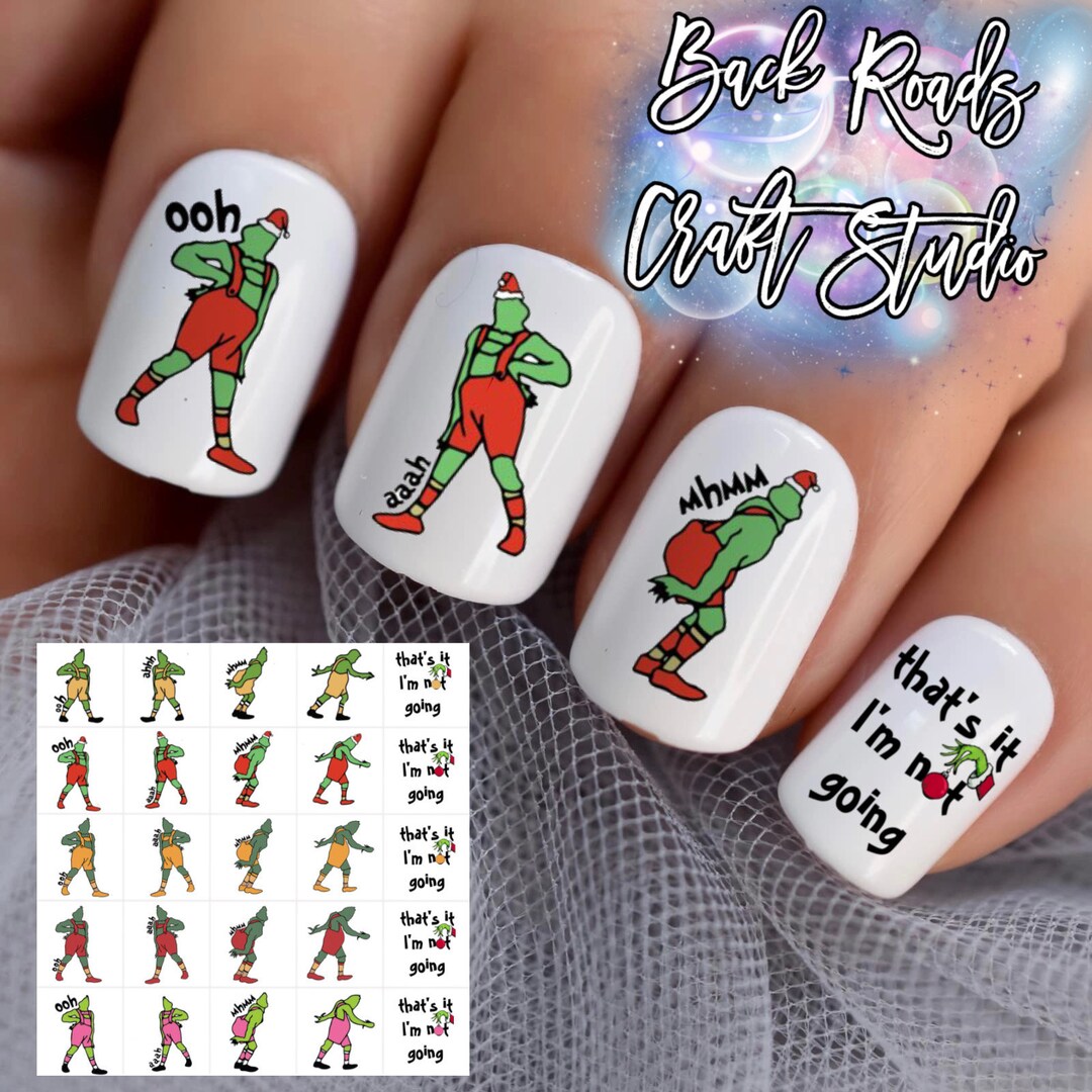 Grinch Christmas Ooo Ahh Ummm Im Not Going Nail Art Etsy grinch-christmas-ooo-ahh-ummm-im-not-going-nail-art-etsy
