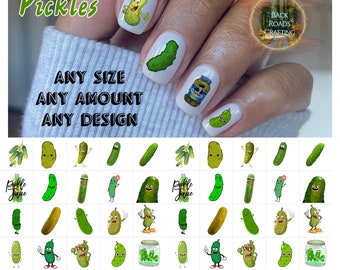 Pickles Nail Art Waterslide  Decals set of 50 + Bonus, Instructions,