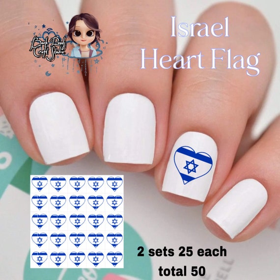 USAF Air Force Wife Heart Nail Decals - 20 WaterSlide Military Nail Art Stickers Made In USA