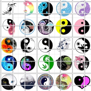 Zestaw naklejek wodnych Ying Yang Nail Art Waterslide, 50 sztuk + Bonus, instrukcje, sprawdź naszą ofertę niestandardową