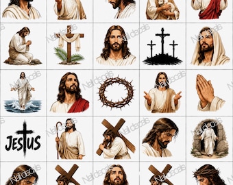 Jesus Faith Christian Nail Art Waterslide Decal  set of 50 + Bonus, , instructions