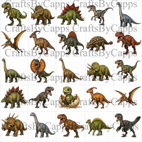 Set di 50 decalcomanie ad acqua per nail art a tema dinosauri + istruzioni in omaggio (KC)
