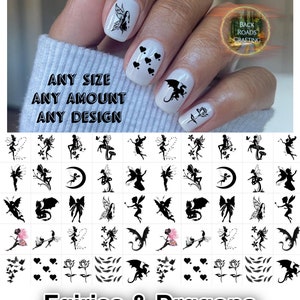 Feen und Drachen Nail Art Waterslide Decals set von 50 + Bonus, Anleitung