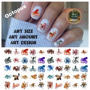 Octopus Nail Art Waterslide  Decals set of 50 + Bonus, Instructions,