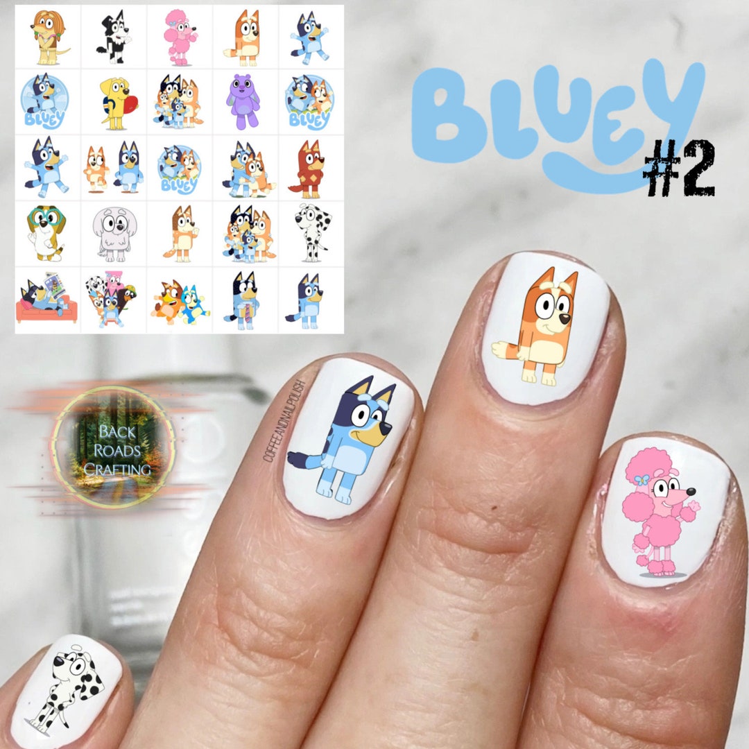 Bluey 2 Nail Art Waterslide or Peel and Stick Stickers Set of Etsy