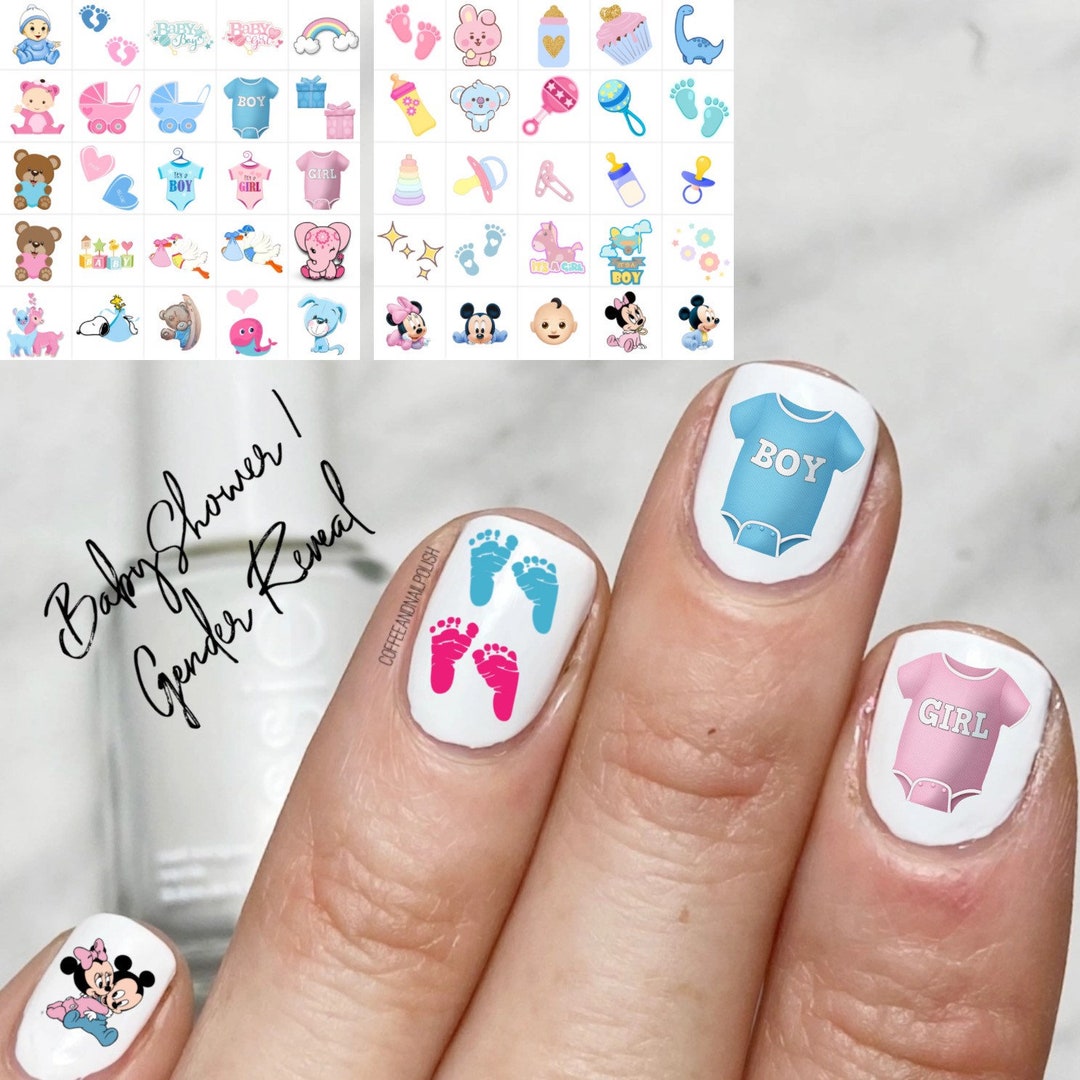Mad About Nails: Baby Shower Nails! - YouTube