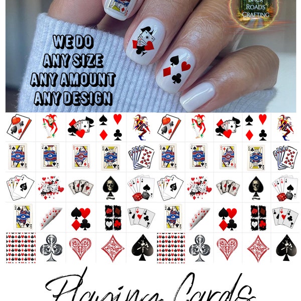 Playing Cards Nail Art Waterslide Decal Stickers set of 50 + Bonus , Instructions , Free US Shipping