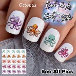 Zestaw naklejek wodnych Octopus Nail Art Waterslide, 50 sztuk + Bonus, instrukcje, sprawdź również naszą ofertę niestandardową
