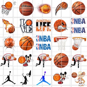 Basketball Nail Art Waterslide Decal  set of 50 + Bonus, , instructions