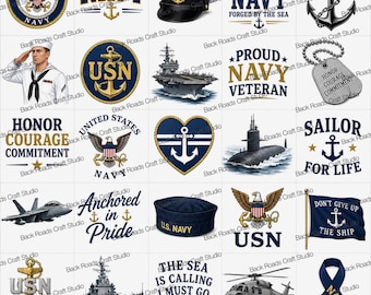 Navy Nail Art Waterslide Decal  set of 50 + Bonus, , instructions & bonus